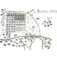 Map of Medellin made by anonymous author in the eighteenth century