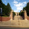 Main gate, Tufts University. Medford, MA, USA