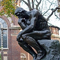 The Thinker (Le Penseur) of Auguste Rodin at Columbia University, New York, NY, USA