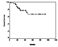 Kaplan-Meier estimates of overall survival for the entire series