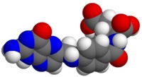 Space filling model of folic acid from drugbank.ca data