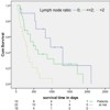 Cumulative survival curves for patients stratified according to lymph node ratio